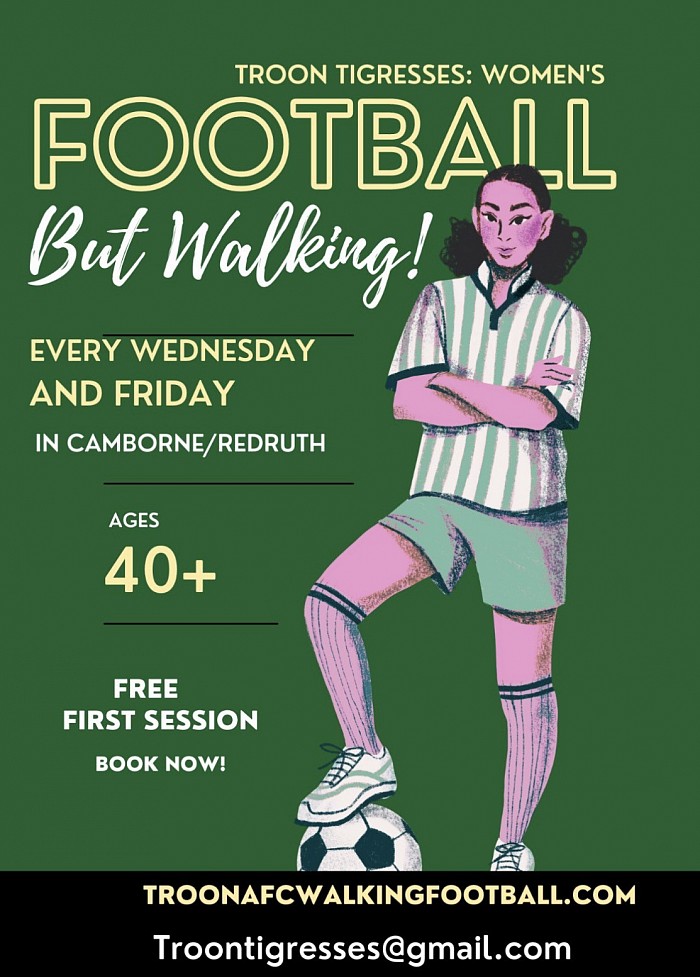 Ladies Walking Football… the only team in Cornwall. Your county needs you!